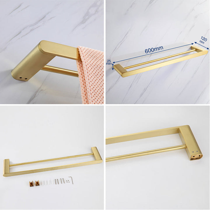 BowLift | Modern Bathroom Hardware Set Gold Towel Bar Bath Hardware Set