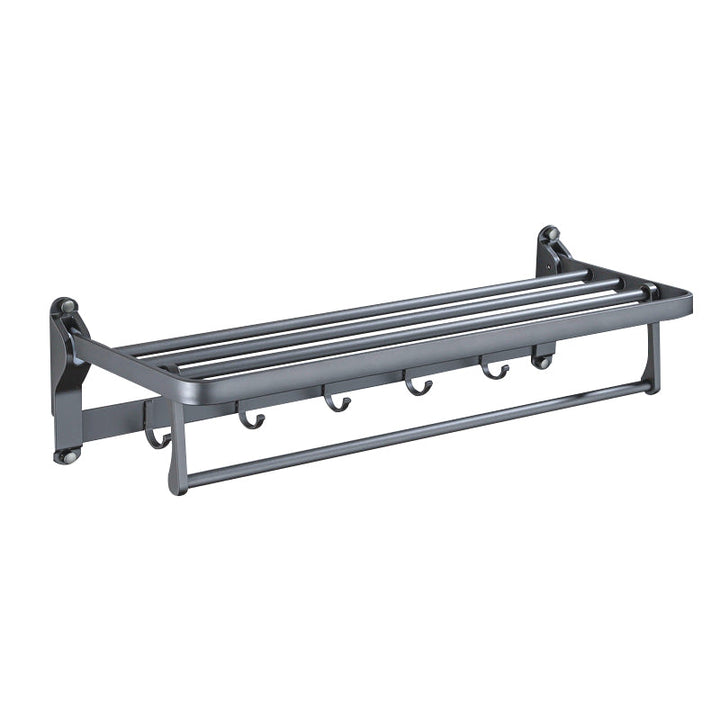 BowLift | Matt gray bathroom accessory set bathroom shelf/towel holder & paper holder included