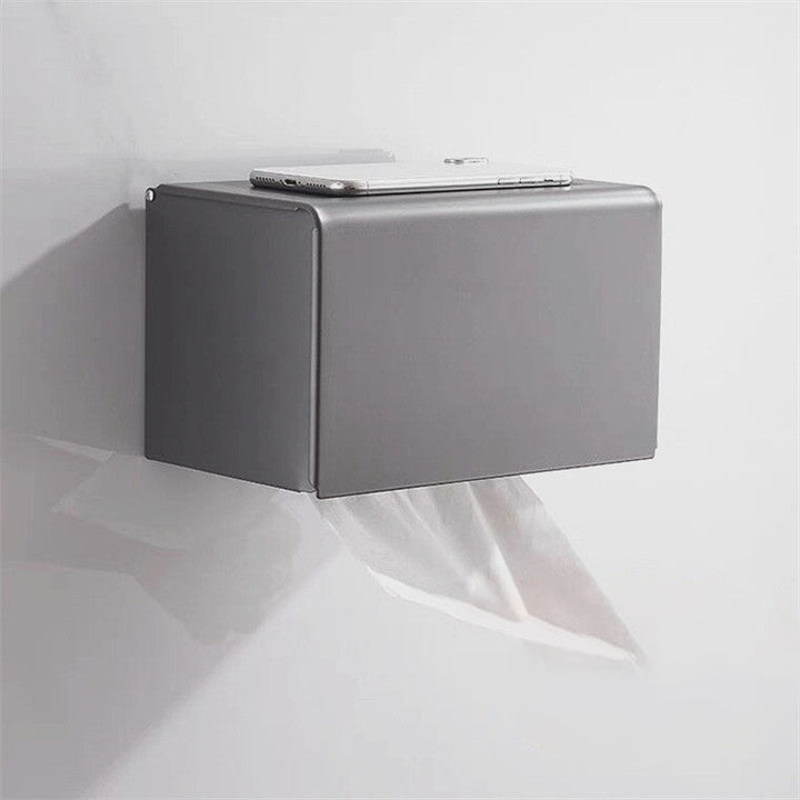 BowLift | Matt gray bathroom accessory set bathroom shelf/towel holder & paper holder included
