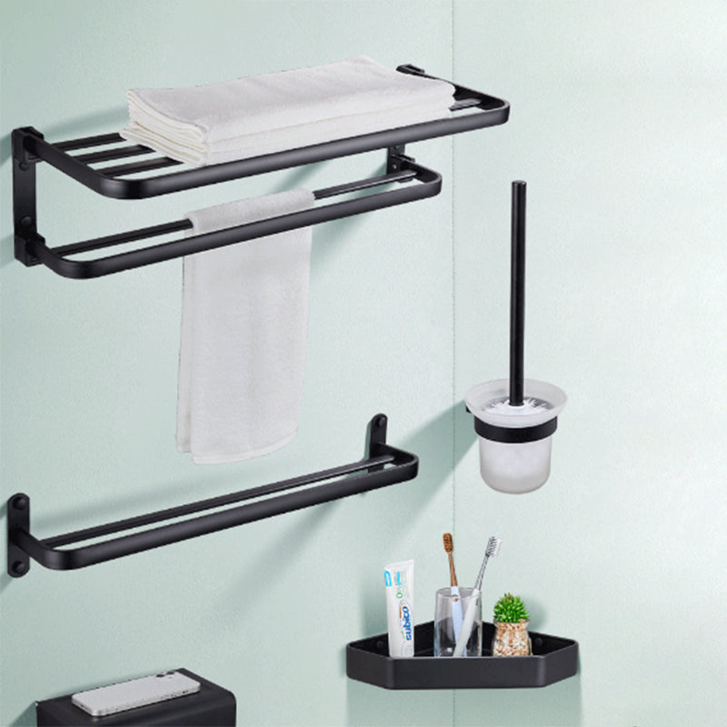 BowLift | Modern Bathroom Accessory Set Matte Black/Grey Bathroom Shelf/Towel Holder & Paper Holder