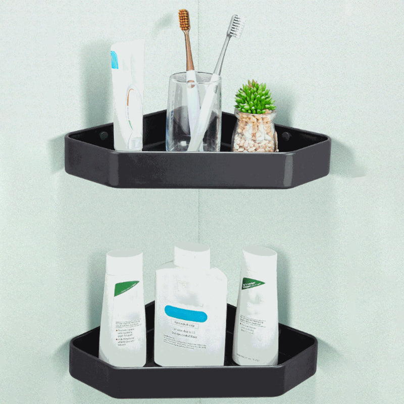 BowLift | Modern Bathroom Accessory Set Matte Black/Grey Bathroom Shelf/Towel Holder & Paper Holder