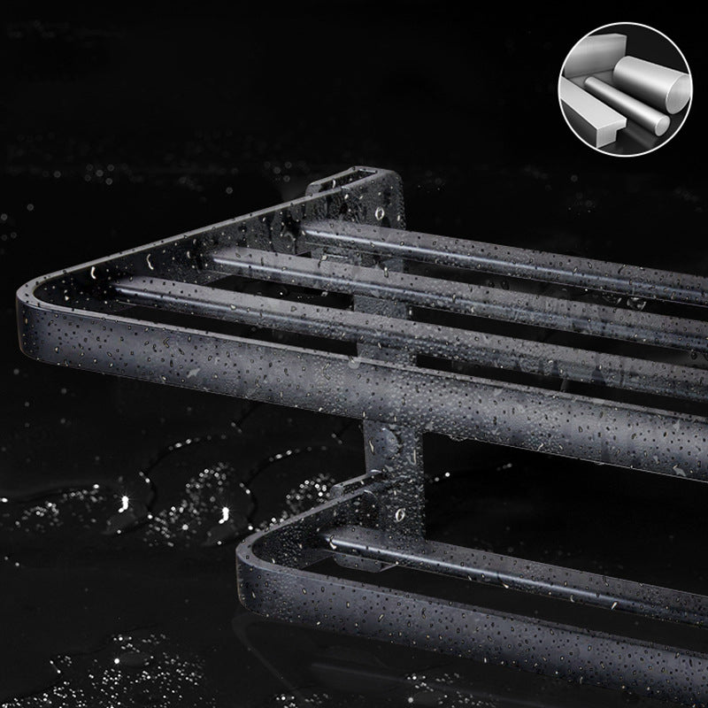 BowLift | Modern Bathroom Accessory Set Matte Black/Grey Bathroom Shelf/Towel Holder & Paper Holder