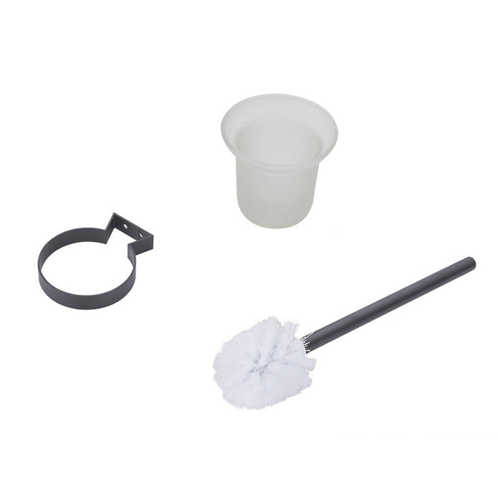 BowLift | Modern Bathroom Accessory Set Matte Black/Grey Bathroom Shelf/Towel Holder & Paper Holder