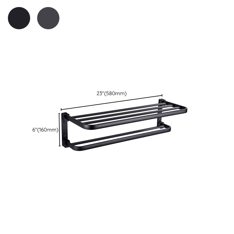 BowLift | Modern Bathroom Accessory Set Matte Black/Grey Bathroom Shelf/Towel Holder & Paper Holder