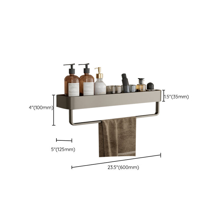 BowLift | Contemporary Aluminum Bathroom Accessory Set Gray Bath Shelf