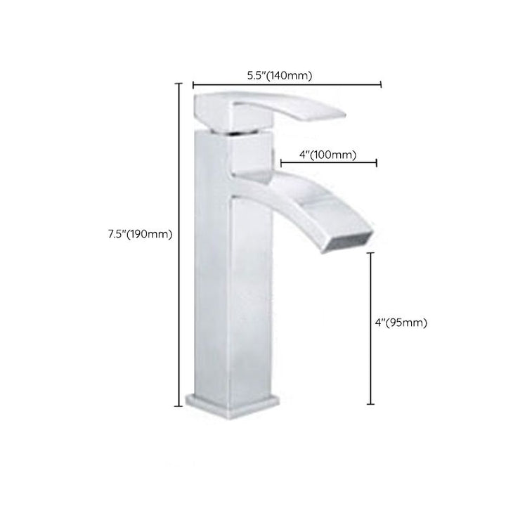 BowLift | Cubic Chrome Bathroom Faucet Low Arc Single Lever Basin Faucet