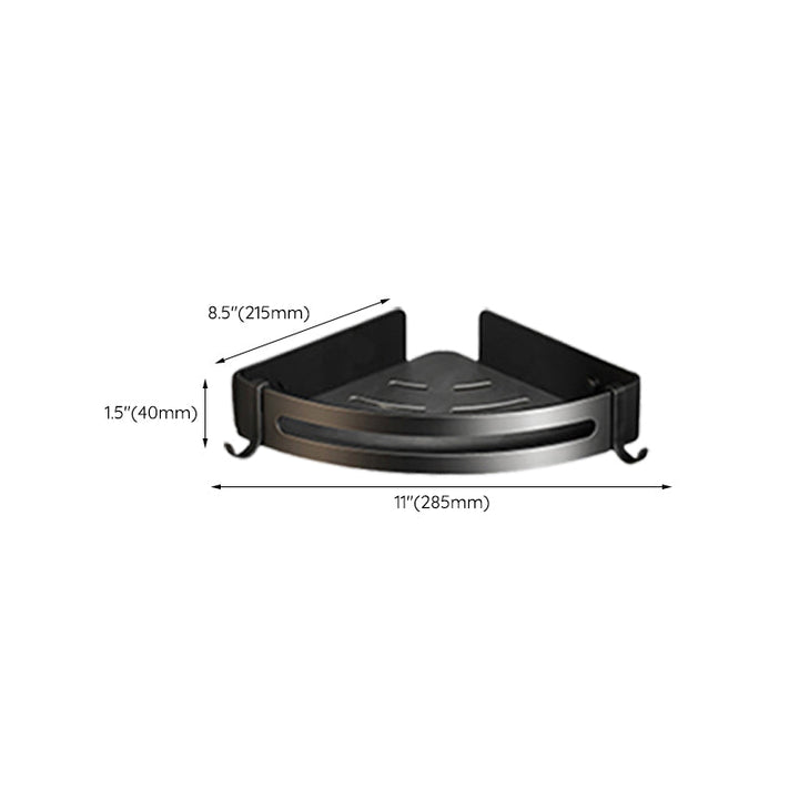 BowLift | Classic Bathroom Accessories Set in Aluminum Black Finish Bathrobe Hook/ Towel Bar