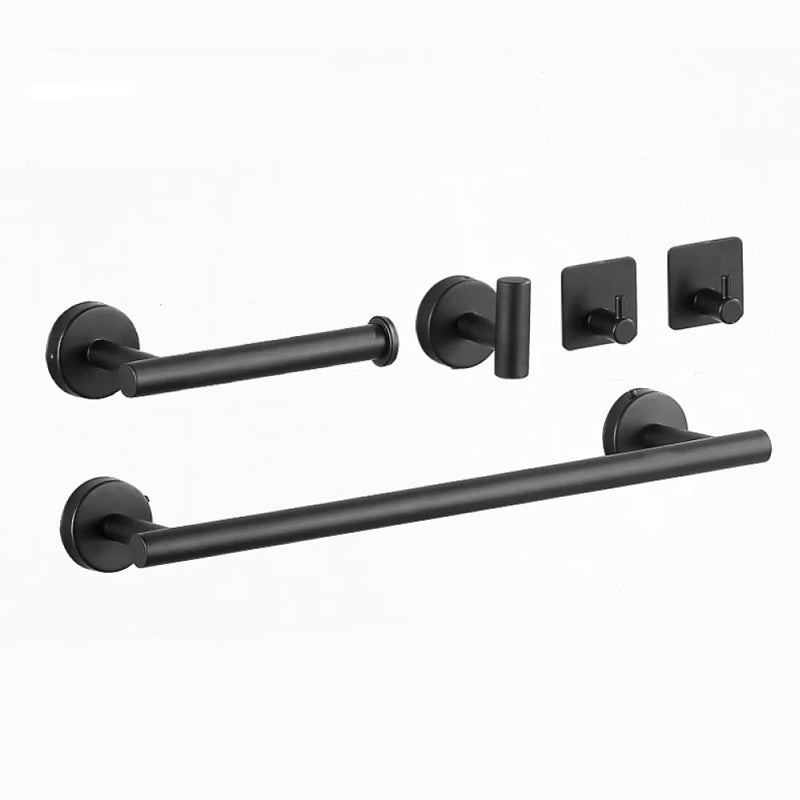BowLift | Modern Bathroom Hardware Set in Stainless Steel Brushed Chrome Towel Bar/Ring & Bathrobe Hook