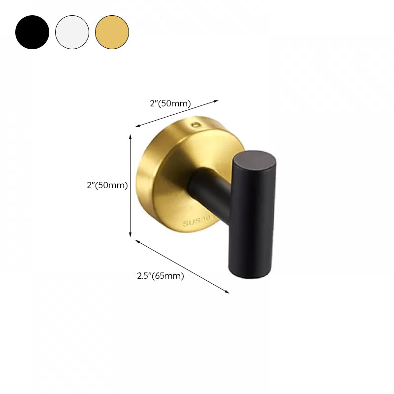 BowLift | Modern Bathroom Hardware Set in Stainless Steel Brushed Chrome Towel Bar/Ring & Bathrobe Hook