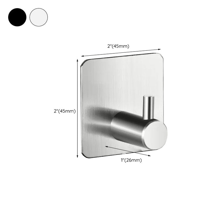 BowLift | Modern Bathroom Hardware Set in Stainless Steel Brushed Chrome Towel Bar/Ring & Bathrobe Hook