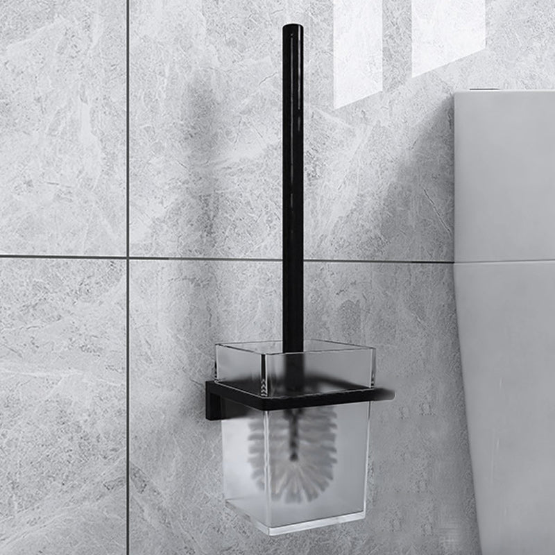 BowLift | Black 6-piece Bathroom Accessory Set Modern Shower Curtain Rod / Bathrobe Hooks and Towel Bar