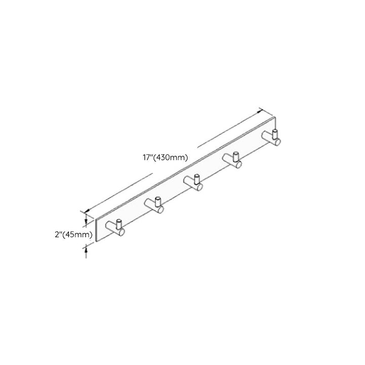 BowLift | Black 6-piece Bathroom Accessory Set Modern Shower Curtain Rod / Bathrobe Hooks and Towel Bar