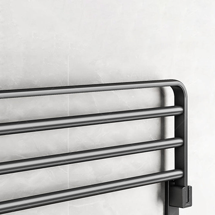 BowLift | Black Aluminum Bathroom Accessory Set Modern Bathroom Shelf / Towel Bar & Paper Holder