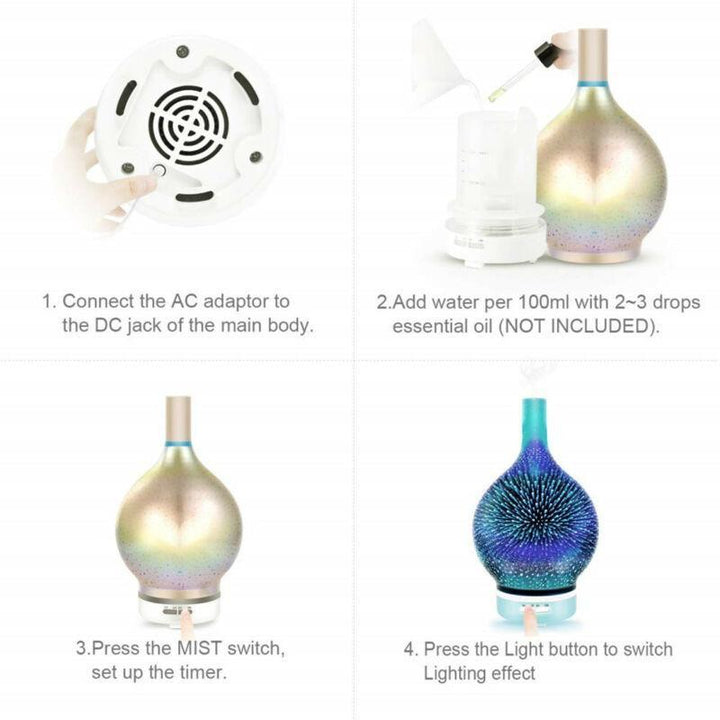 BowLift | 3D Fireworks Air Humidifier Essential Oil Diffuser