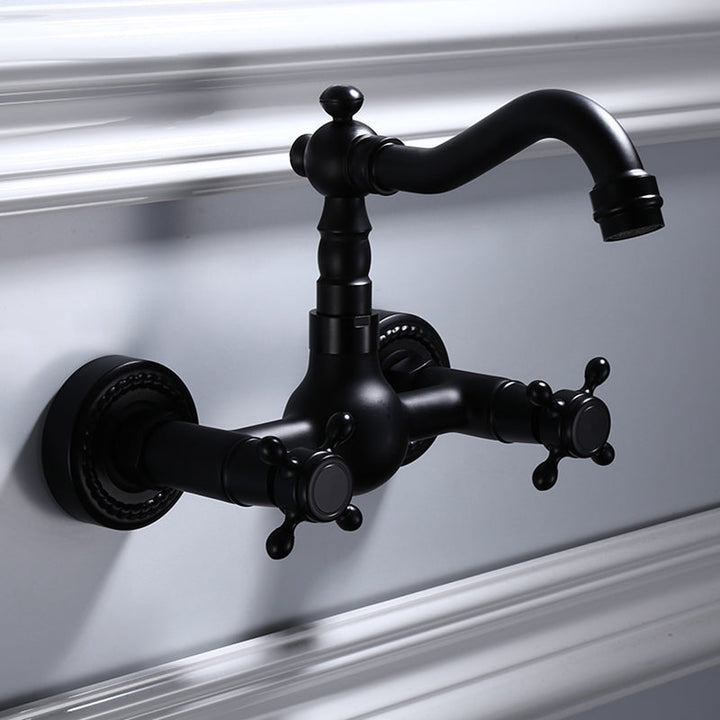 BowLift | Traditional Wall Mounted Metal Bathtub Filler Low Arc Waterfall Bathroom Faucet