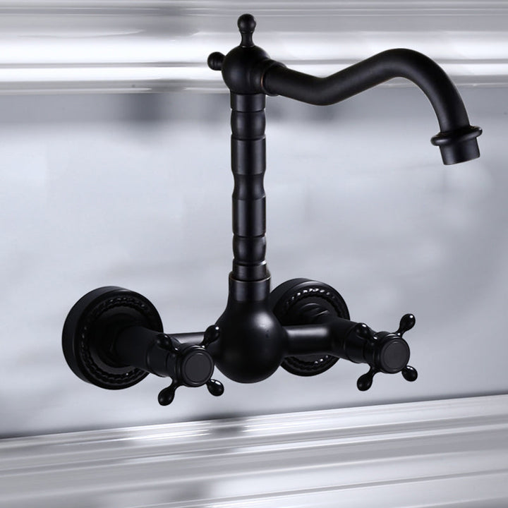 BowLift | Traditional Wall Mounted Metal Bathtub Filler Low Arc Waterfall Bathroom Faucet