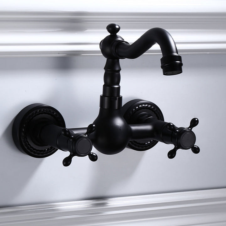 BowLift | Traditional Wall Mounted Metal Bathtub Filler Low Arc Waterfall Bathroom Faucet