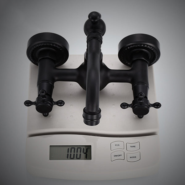 BowLift | Traditional Wall Mounted Metal Bathtub Filler Low Arc Waterfall Bathroom Faucet