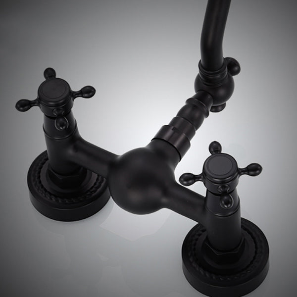 BowLift | Traditional Wall Mounted Metal Bathtub Filler Low Arc Waterfall Bathroom Faucet