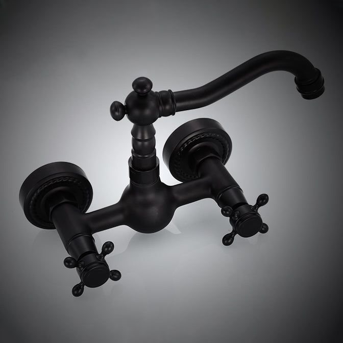 BowLift | Traditional Wall Mounted Metal Bathtub Filler Low Arc Waterfall Bathroom Faucet