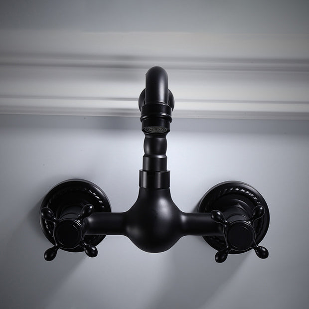 BowLift | Traditional Wall Mounted Metal Bathtub Filler Low Arc Waterfall Bathroom Faucet