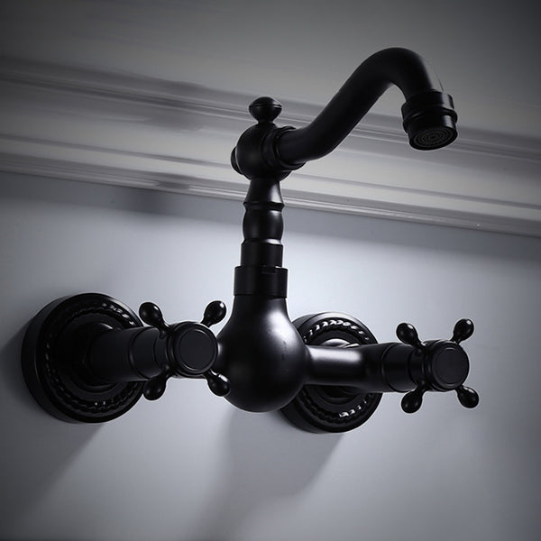 BowLift | Traditional Wall Mounted Metal Bathtub Filler Low Arc Waterfall Bathroom Faucet