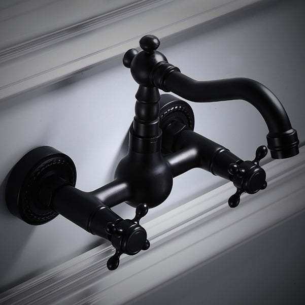 BowLift | Traditional Wall Mounted Metal Bathtub Filler Low Arc Waterfall Bathroom Faucet