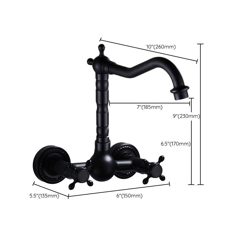 BowLift | Traditional Wall Mounted Metal Bathtub Filler Low Arc Waterfall Bathroom Faucet