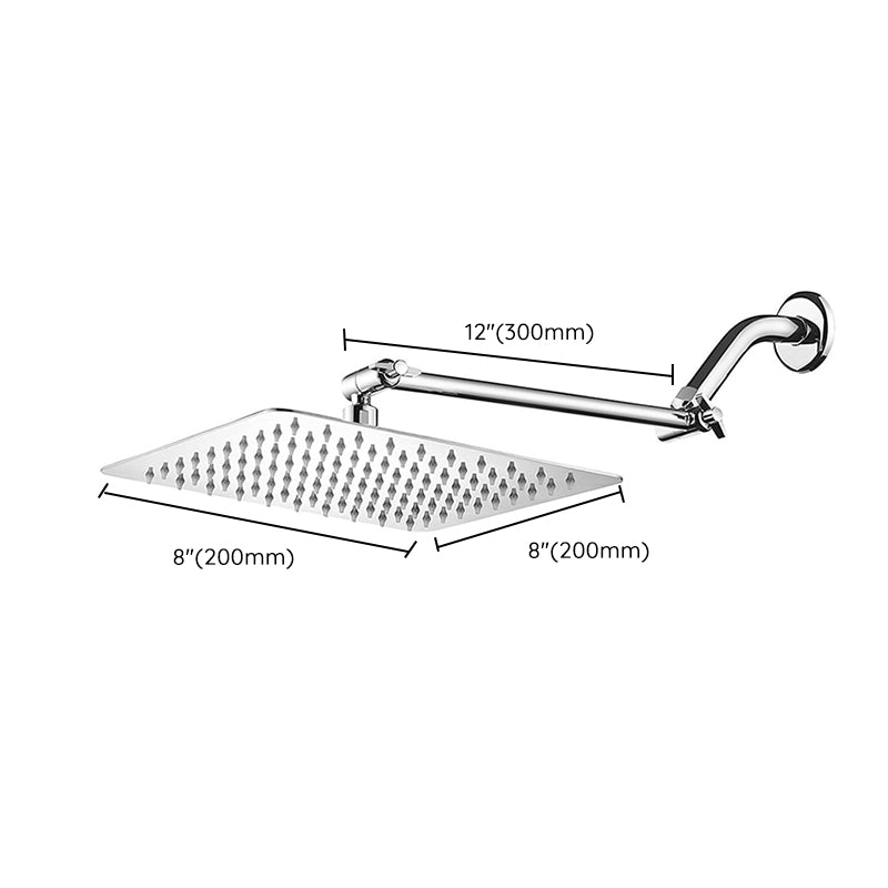 BowLift | Contemporary Shower Combo Fixed Shower Head Stainless Steel Wall Mounted Square Shower Head