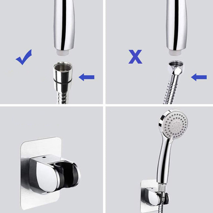 BowLift | Contemporary Shower Combination Double Shower Head Chrome Wall Mounted Round Shower Head