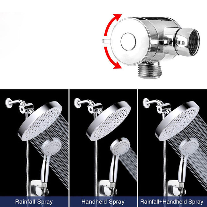 BowLift | Contemporary Shower Combination Double Shower Head Chrome Wall Mount Round Shower Head