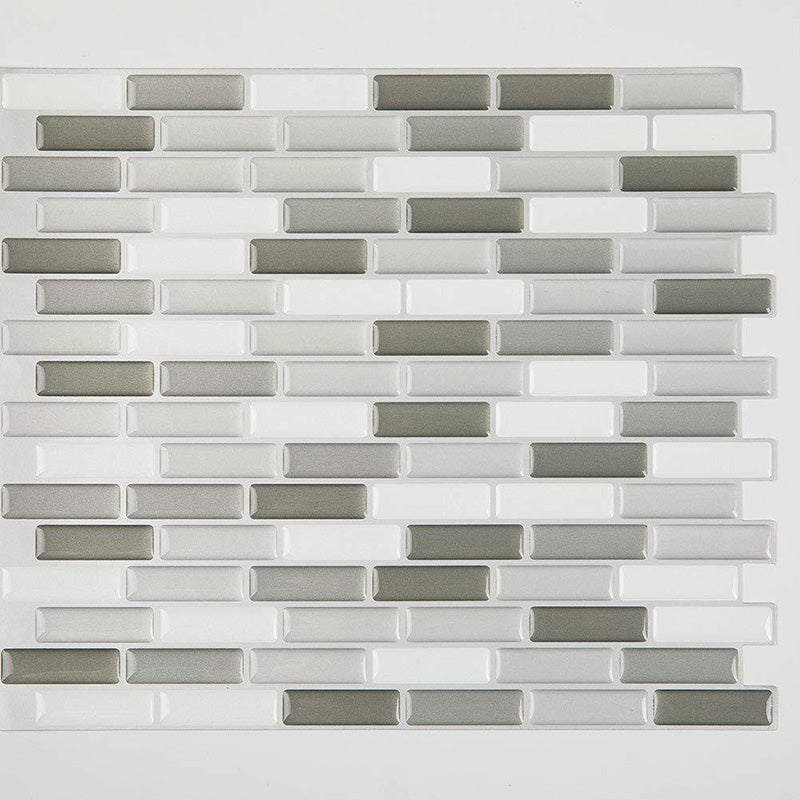BowLift | PVC Peel & Stick Tile Subway Rectangle Stain Resistant Peel & Stick Tile for the Kitchen