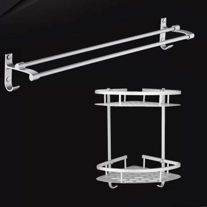 BowLift | Silver Contemporary Bathroom Hardware Set Stainless Steel Aluminum Bathroom Set