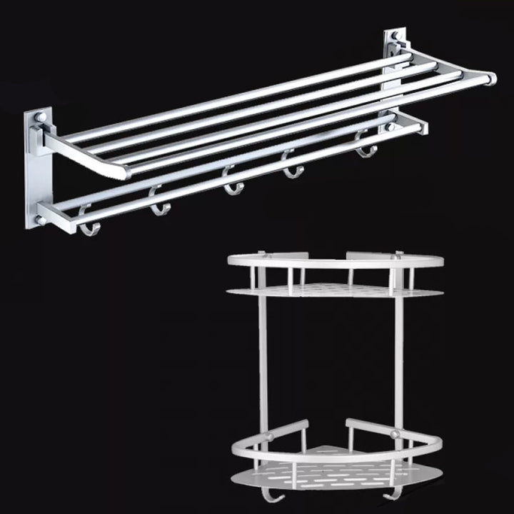BowLift | Silver Contemporary Bathroom Hardware Set Stainless Steel Aluminum Bathroom Set