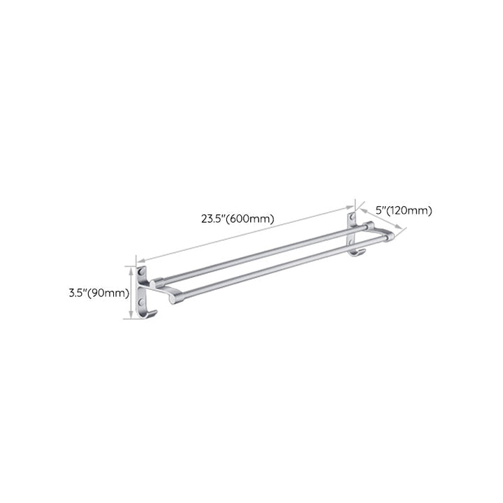 BowLift | Silver Contemporary Bathroom Hardware Set Stainless Steel Aluminum Bathroom Set