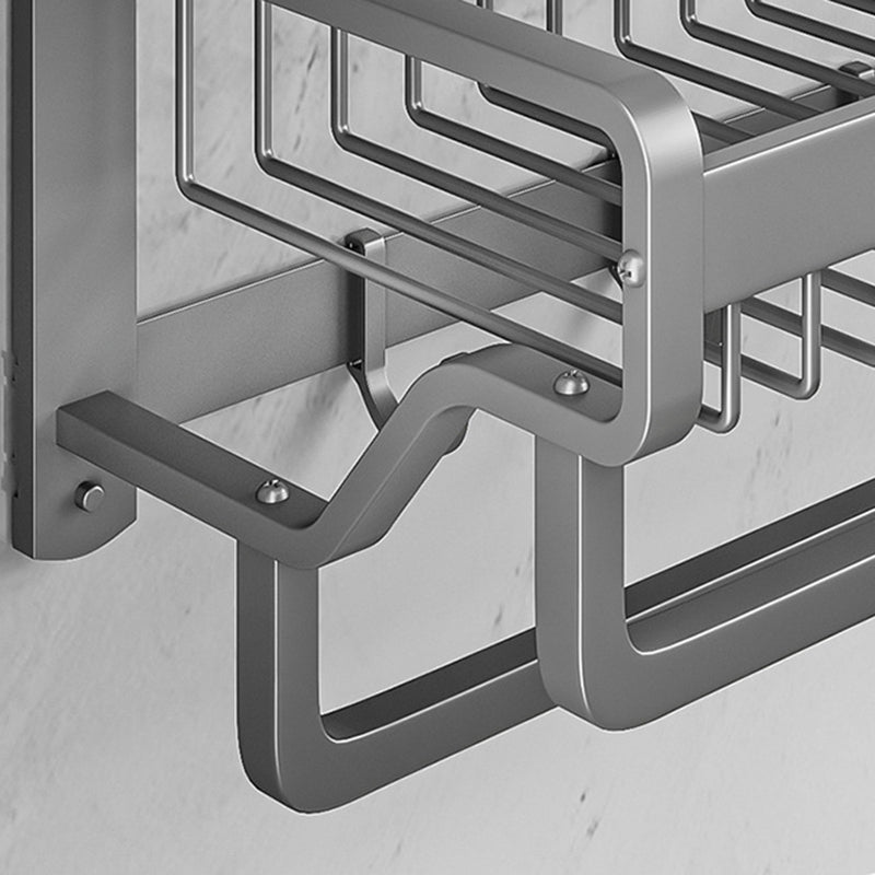 BowLift | Modern Metal Bath Accessory Set Polished Silver Bath Shelf/Paper Holder/Towel Hook
