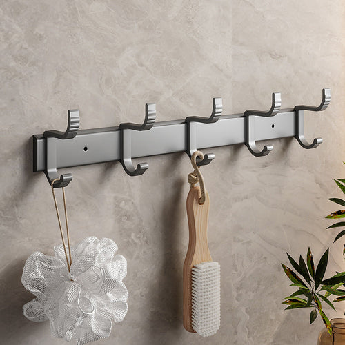 BowLift | Modern Metal Bath Accessory Set Polished Silver Bath Shelf/Paper Holder/Towel Hook