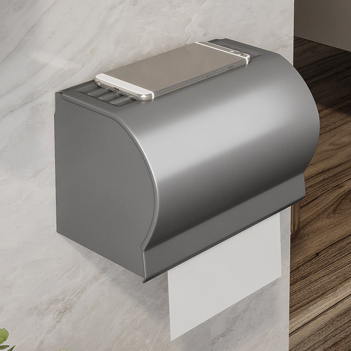 BowLift | Modern Metal Bath Accessory Set Polished Silver Bath Shelf/Paper Holder/Towel Hook
