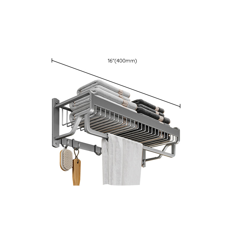 BowLift | Modern Metal Bath Accessory Set Polished Silver Bath Shelf/Paper Holder/Towel Hook