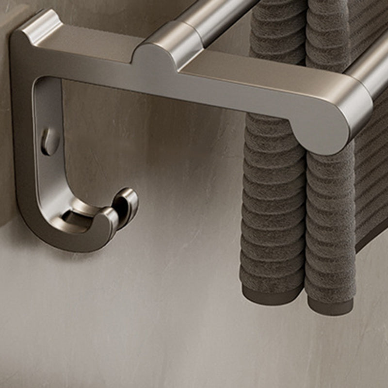 BowLift | Aluminum modern bathroom accessories set polished gray bathroom shelf/paper holder/robe hook