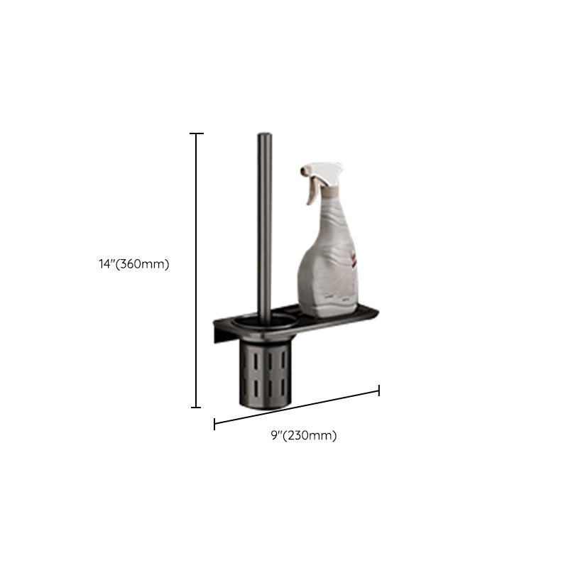 BowLift | Aluminum modern bathroom accessories set polished gray bathroom shelf/paper holder/robe hook