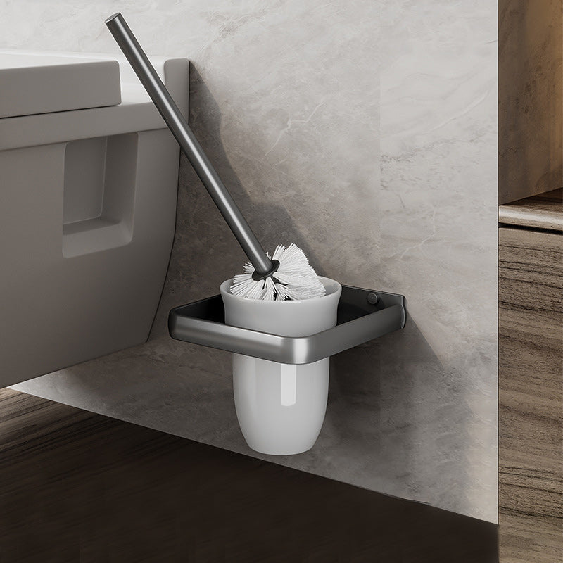 BowLift | Gray Aluminum Bathroom Accessory Set Contemporary Bathroom Shelf