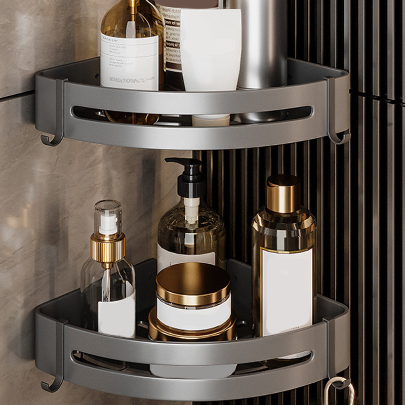 BowLift | Gray Aluminum Bathroom Accessory Set Contemporary Bathroom Shelf