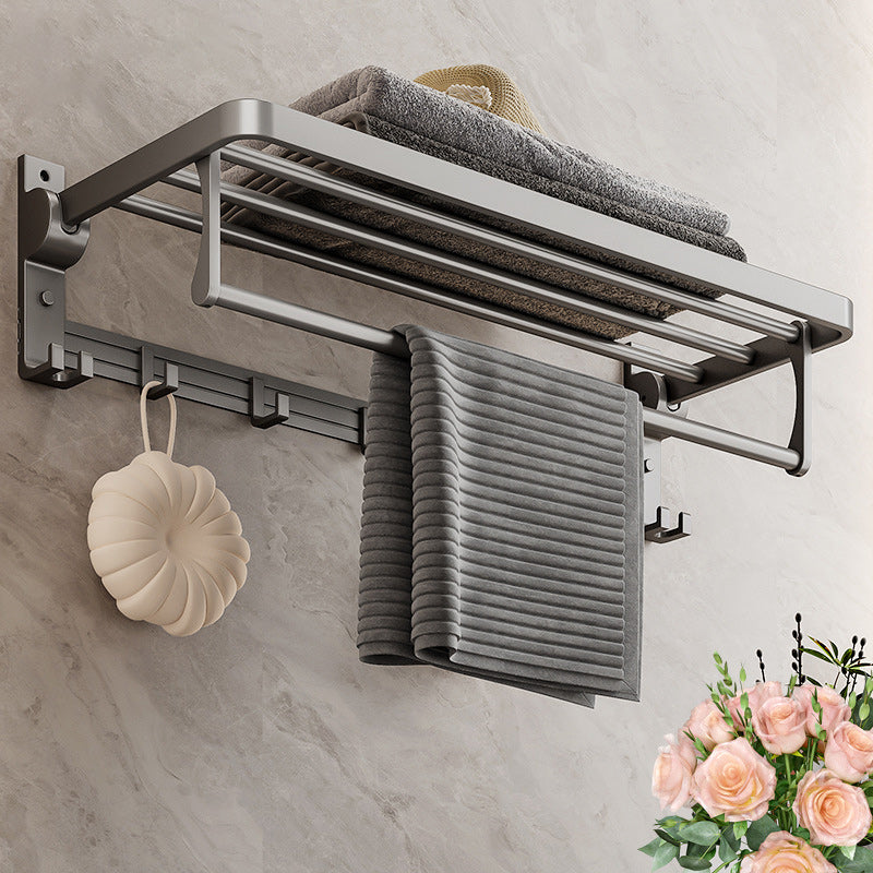 BowLift | Gray Aluminum Bathroom Accessory Set Contemporary Bathroom Shelf