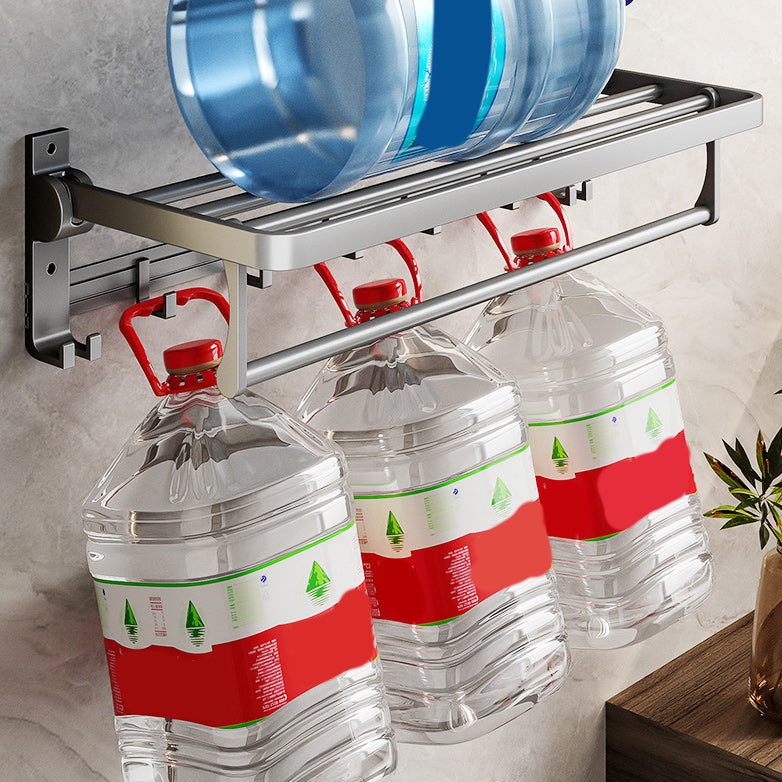 BowLift | Gray Aluminum Bathroom Accessory Set Contemporary Bathroom Shelf