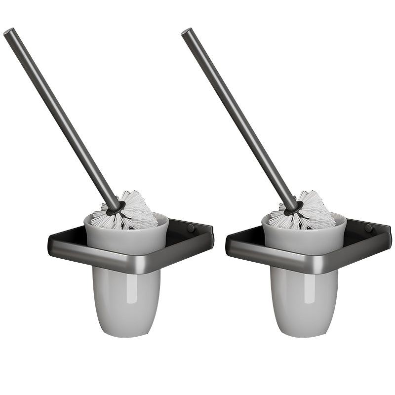 BowLift | Gray Aluminum Bathroom Accessory Set Contemporary Bathroom Shelf