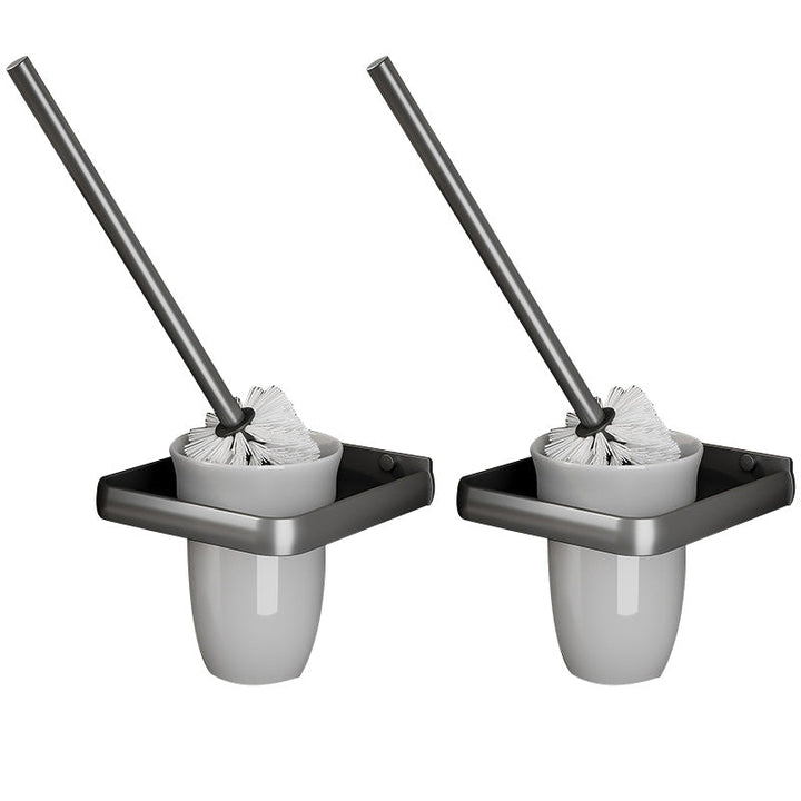 BowLift | Gray Aluminum Bathroom Accessory Set Contemporary Bathroom Shelf