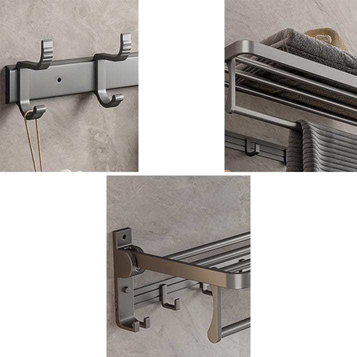 BowLift | Gray Aluminum Bathroom Accessory Set Contemporary Bathroom Shelf