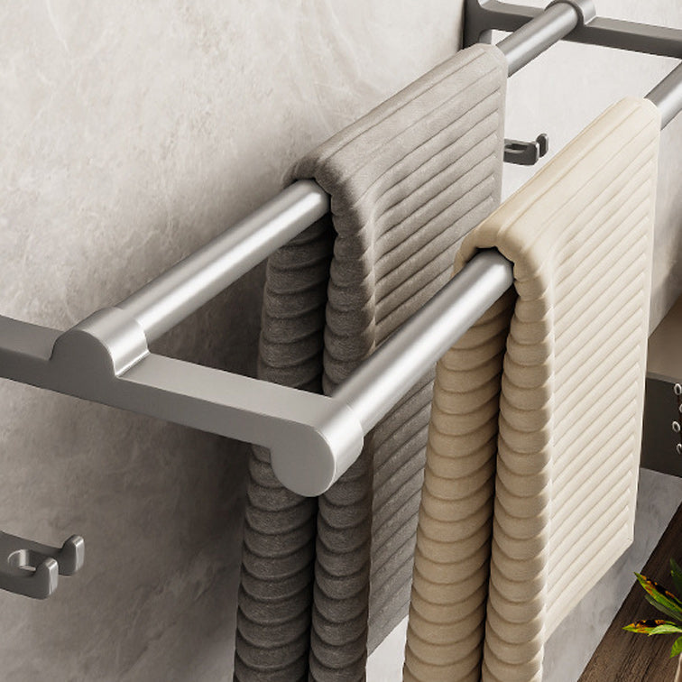 BowLift | Gray Aluminum Bathroom Accessory Set Contemporary Bathroom Shelf