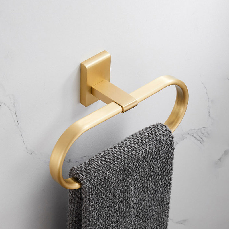 BowLift | Golden Modern 5-piece Bathroom Accessories Set Brushed Brass Towel Holder/Paper Holder